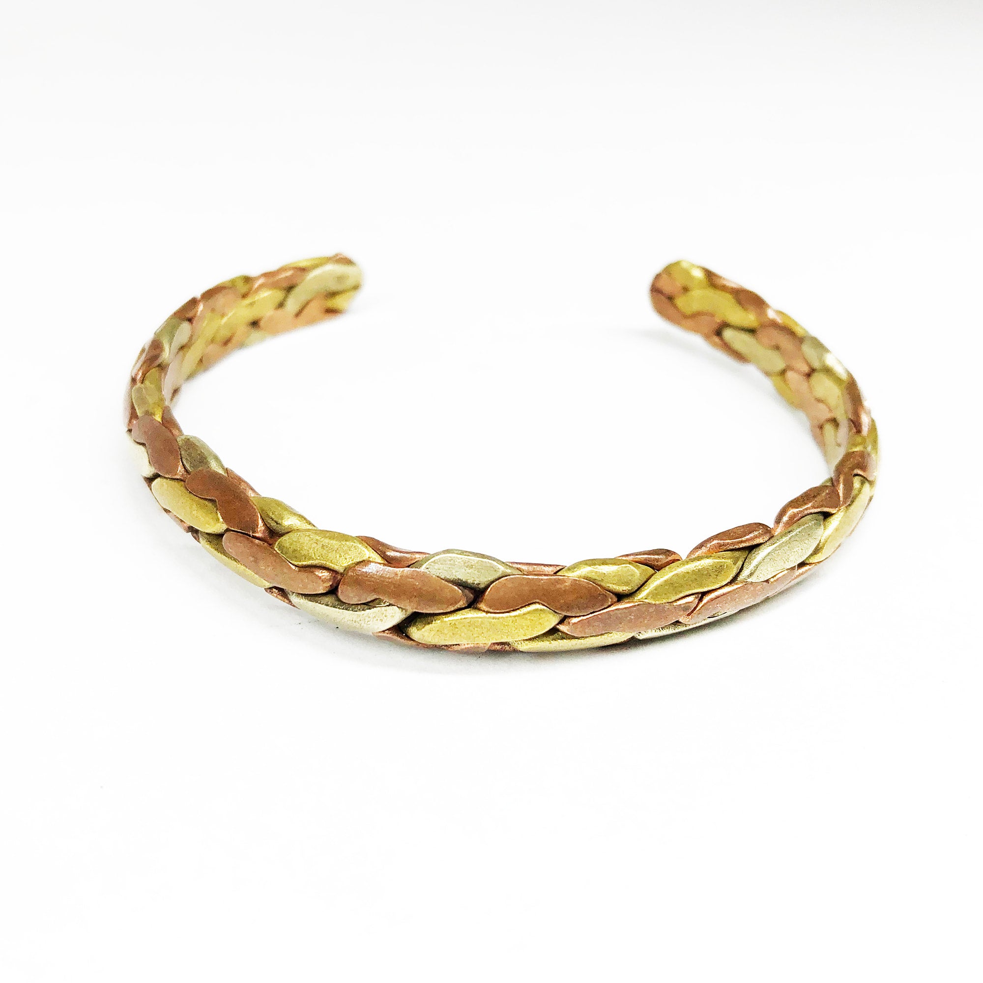 Flat Twisted Copper Bracelet, Three Metal Twisted Cuff Bracelet | eBay